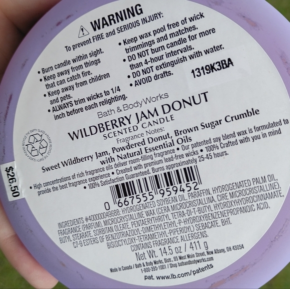 NWT Bath And Body Work Wildberry Jam Donut Scented 3 Wick Candle - Picture 4 of 4